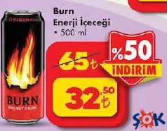 BURN ENERJİ İÇECEĞİ 500 ML fiyat ve kampanya bilgisi